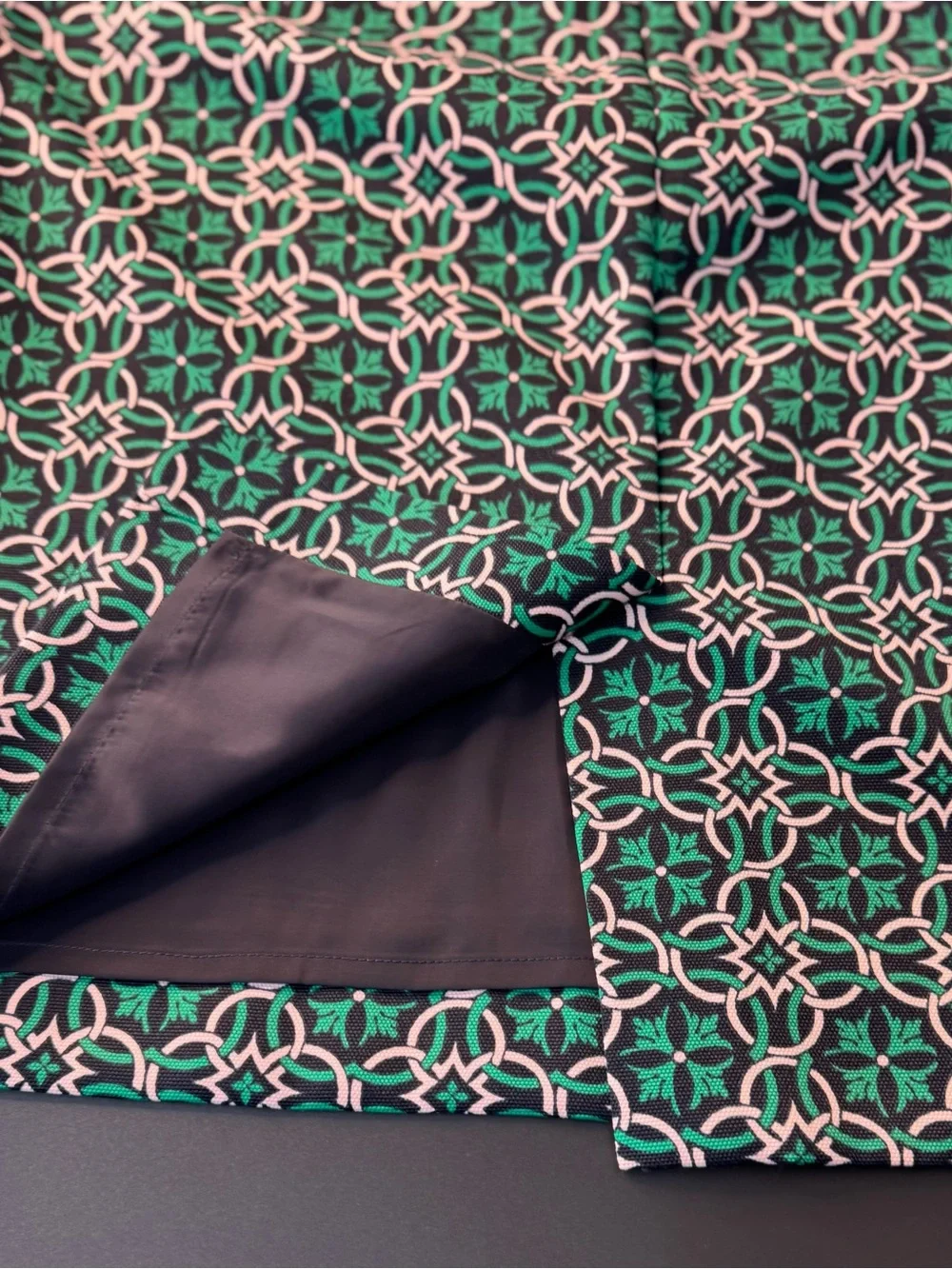 J. Crew Women’s Black and Teal Geometric Pencil Skirt Size 12